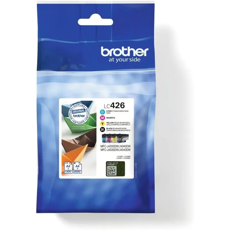 Brother LC-426BK/LC-426C/LC-426M/LC-426Y Inkjet Cartridges, Black/Cyan/Magenta/Yellow,Multi-Pack, Standard Yield, Includes 4 x Inkjet Cartridges, Brother Genuine Supplies