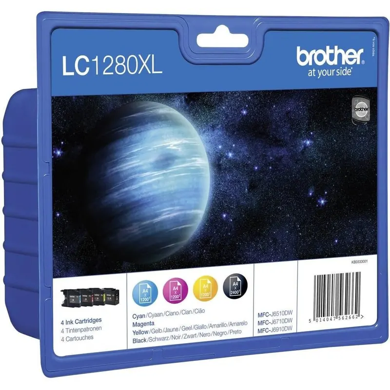 Brother LC1280XL Original XL-Tintenpatronen LC-1280XL (schwarz, cyan, magenta, gelb) im Value-Pack (für Brother MFC-J5910DW, MFC-J6510DW, MFC-J6710DW, MFC-J6910DW)