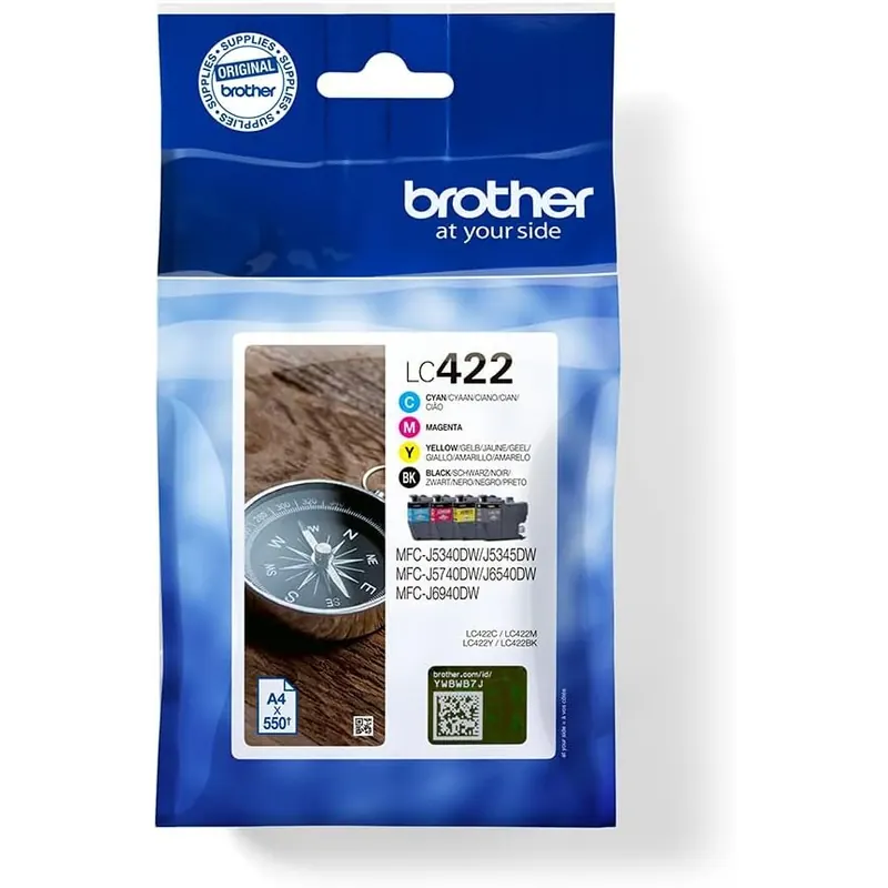 Brother Original LC-422VAL Tintenpatronen Value Pack für Brother MFC-J5340DW, MFC-J5345DW, MFC-J5740DW, MFC-J6540DW, MFC-J6940DW (bestehend aus 4 Tintenpatronen: Schwarz, Cyan, Magenta, Gelb)