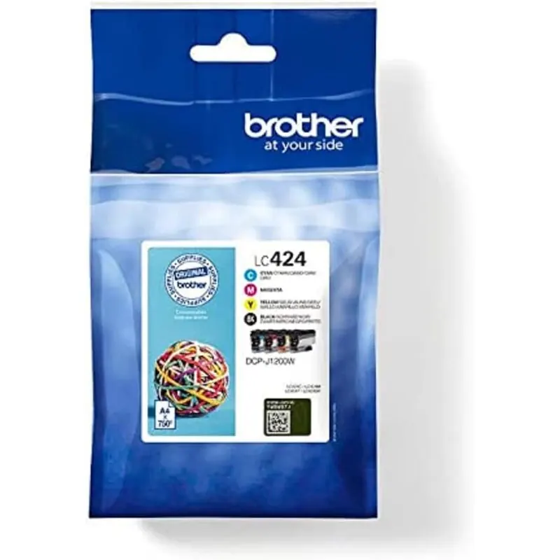 Brother Original LC-424VAL Tintenpatronen Value Pack für Brother DCP-J1200DW (bestehend aus 4 Tintenpatronen: Schwarz, Cyan, Magenta, Gelb) LC424VAL Standard