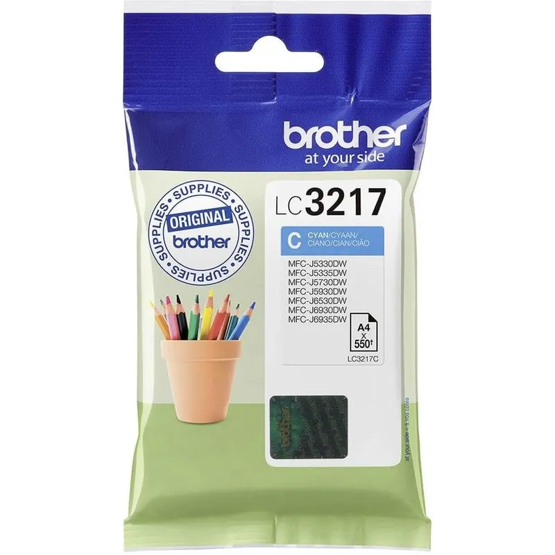 Brother Original Tintenpatrone LC-3217C cyan (für Brother MFC-J5330DW, -J5335DW, -J5730DW, -J5930DW, -J6530DW, -J6930DW, -J6935DW)