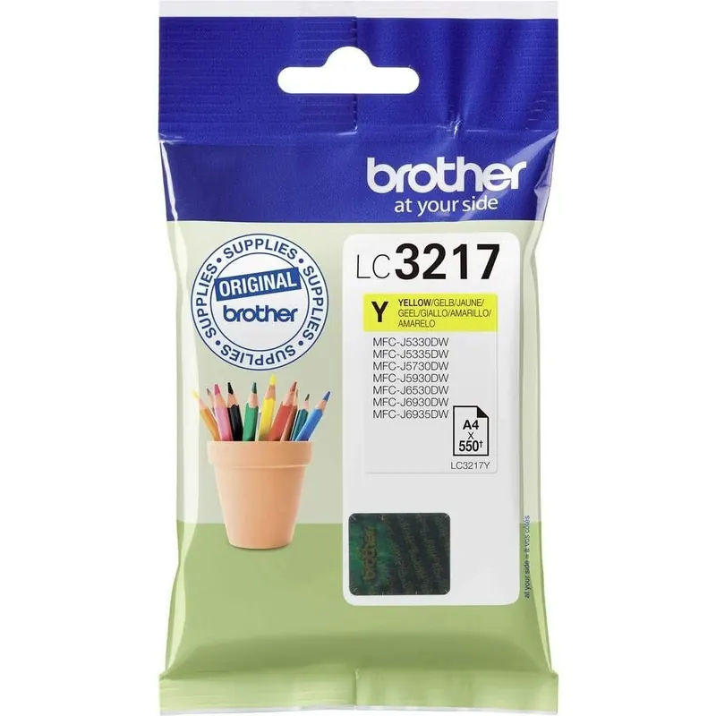 Brother Original Tintenpatrone LC-3217Y gelb (für Brother MFC-J5330DW, -J5335DW, -J5730DW, -J5930DW, -J6530DW, -J6930DW, -J6935DW)