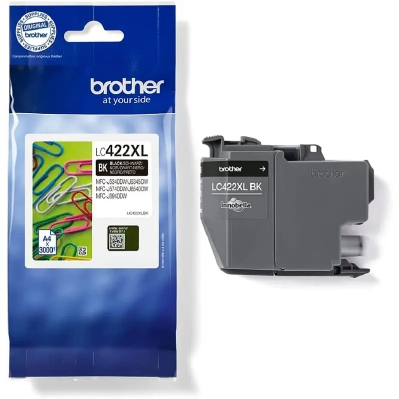Brother Original Tintenpatrone LC-422XLBK Schwarz für ca. 3.000 Seiten, für MFC-J5340DW, MFC-J5345DW, MFC-J5740DW, MFC-J6540DW, MFC-J6940DW
