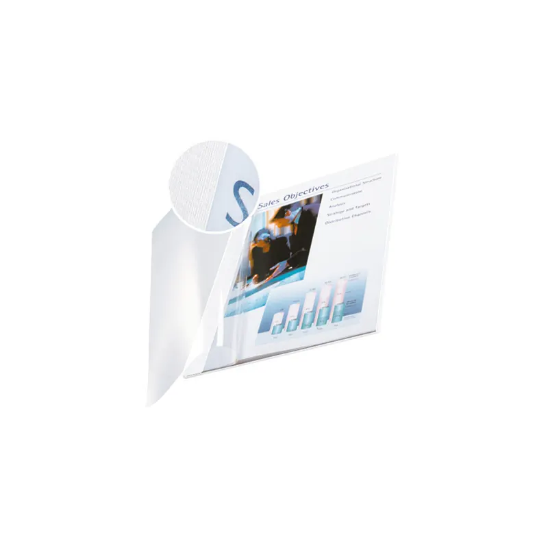 Buchbindemappe Leitz impressBIND 7399 - A4 weiß 36-70 Blatt transparenter Vorderdeckel Soft Cover Pckg/10