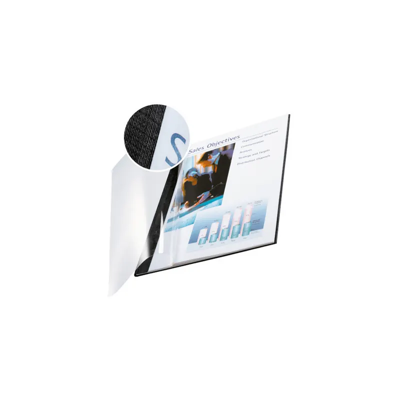 Buchbindemappe Leitz impressBIND 7414 - A4 schwarz 71-105 Blatt transparenter Vorderdeckel Soft Cover Pckg/10