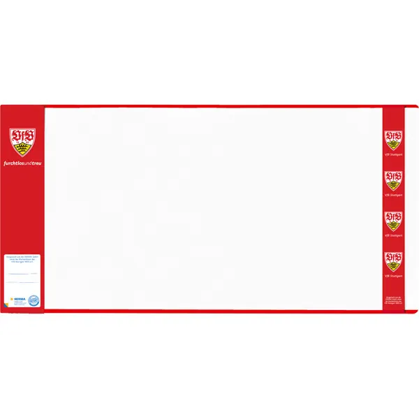 Buchschoner Herma Hermäx Design 31270 - 270 x 540 mm VfB Stuttgart mit Beschriftungsetikett PP-Folie