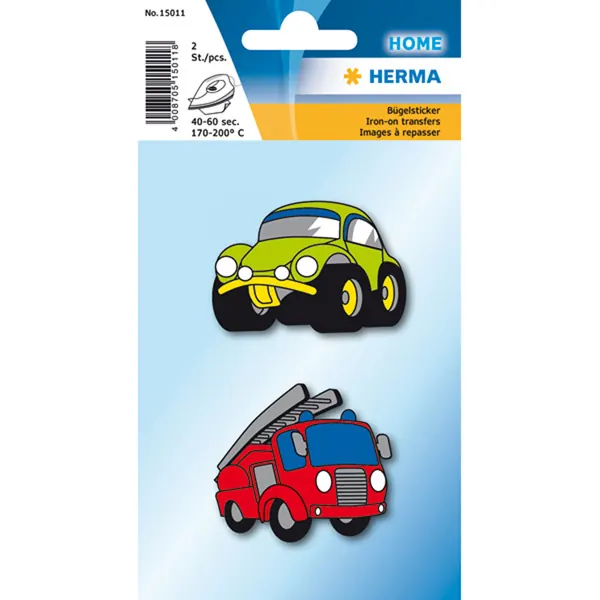 Bügeletikett Herma 15011 - auf Bogen 84 x 120 mm bunt permanent für Handbeschriftung Stoff Pckg/2