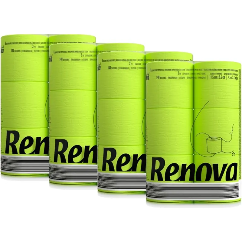buntes, farbiges Toilettenpapier 24 Rollen - 3-lagig - Renova - weich - originell - Klopapier - Black Label - grün