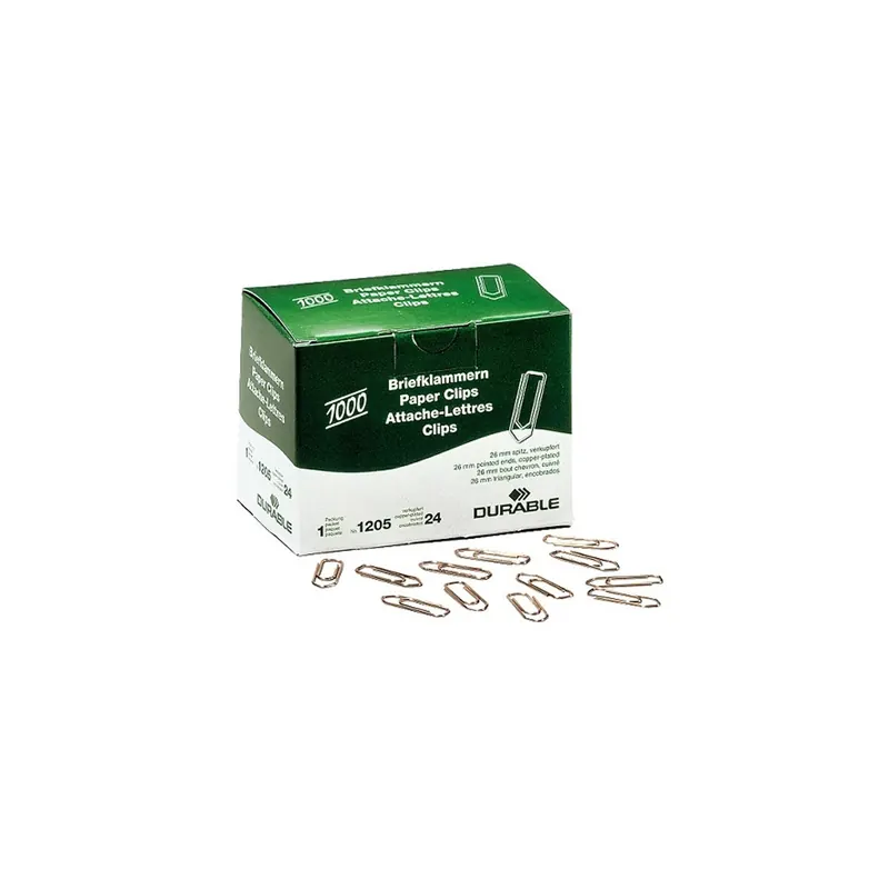 Büroklammer Durable 1205 - 26 mm verkupfert Metall Pckg/1000