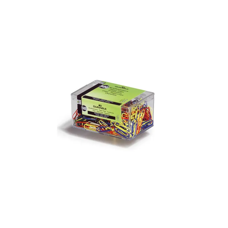 Büroklammer Durable 1241 - 26 mm farbig sortiert Metall Pckg/500