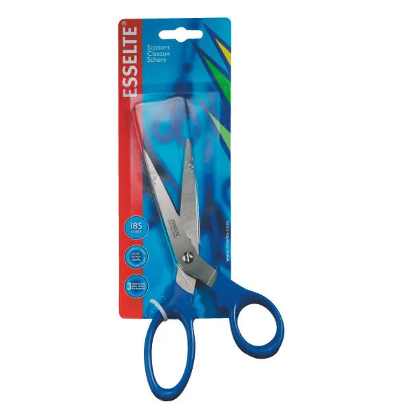 Büroschere Esselte 2000 82118 - 7 Zoll 185 mm blau abgerundet Kunststoffgriff
