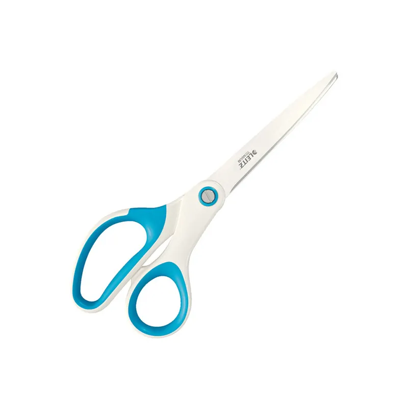 Büroschere Leitz WOW 5319 - 8 Zoll 205 mm blau metallic abgerundet ergonomischer Soft-Touch Griff