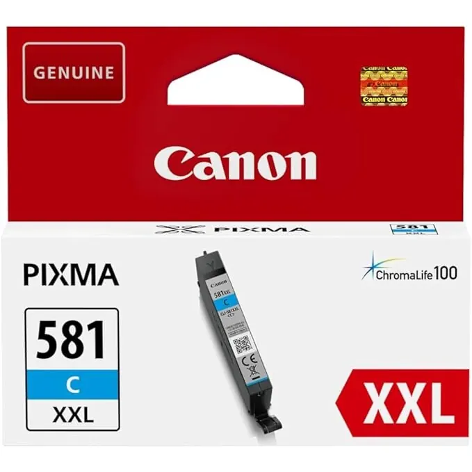 Canon 1995C001 Tintenpatrone CLI-581C Druckerpatrone, Cyan, Standard, XXL