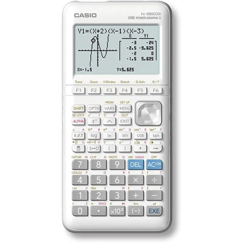 Casio FX-9860GIII Grafikrechner mit monochromen Display, weiß