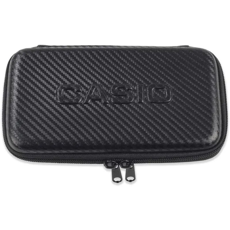 Casio Graph-Case, Schutztasche für Grafikrechner, schwarz, carbon design, mit Innentasche für Zubehör, 12.5 x 22 x 3.8 cm