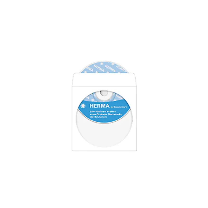 CD Hülle Herma 1141 - 124 x 124 mm weiß für 1 CD mit Sichtfenster Papier Pckg/1000