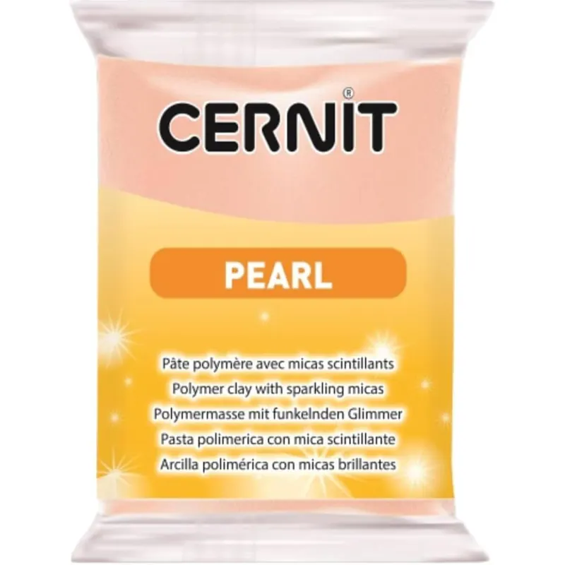 CERNIT CE0860056475C - Block Modelliermasse (Polymer) PEARL, ofenhärtend, sofort gebrauchsfähig, 56g, für DIY, Schmuck, Figuren, für Einsteiger und Hobbykünstler, Rosa, 1 Stück
