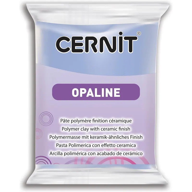 CERNIT CE0880056223C - Block Modelliermasse (Polymer) OPALINE, halb transluzent, ofenhärtend, sofort gebrauchsfähig, 56g, für DIY und Schmuck, für Einsteiger und Hobbykünstler, Blaugrau 1 Stück