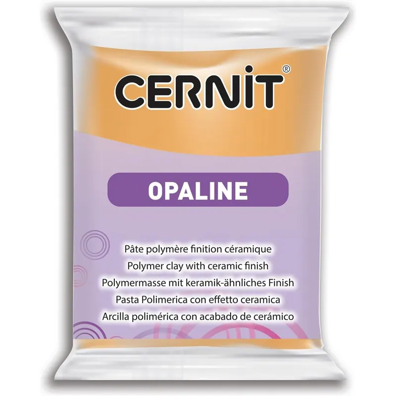 CERNIT CE0880056755C - Block Modelliermasse (Polymer) OPALINE, halb transluzent, ofenhärtend, sofort gebrauchsfähig, 56g, für DIY und Schmuck, für Einsteiger und Hobbykünstler, Aprikose 1 Stück