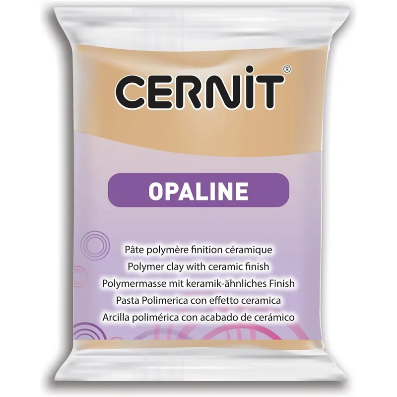 CERNIT CE0880056815C - Block Modelliermasse (Polymer) OPALINE, halb transluzent, ofenhärtend, sofort gebrauchsfähig, 56g, für DIY, Schmuck, Figuren, für Einsteiger und Hobbykünstler, Sand 1 Stück