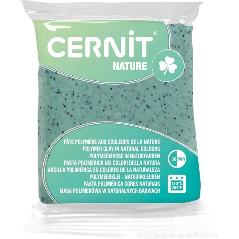 CERNIT CE0940056988C - Block Modelliermasse (Polymer) NATURE, ofenhärtend, sofort gebrauchsfähig, 56g, für DIY, Schmuck, Figuren, für Einsteiger und Hobbykünstler, Basalt, 1 Stück