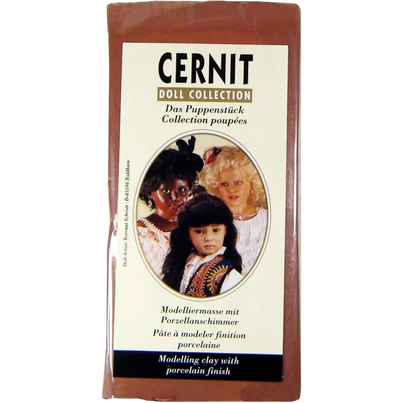 CERNIT CE0950500807C - Block Modelliermasse (Polymer) DOLL, ofenhärtend, sofort gebrauchsfähig, 500g, für DIY, Puppen und Figuren, für Einsteiger und Hobbykünstler, Karamel, 1 Stück