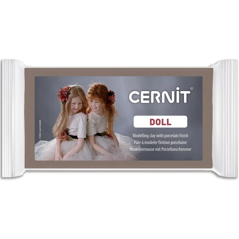 CERNIT CE0950500808C - Block Modelliermasse (Polymer) DOLL, ofenhärtend, sofort gebrauchsfähig, 500g, für DIY, Puppen und Figuren, für Einsteiger und Hobbykünstler, Nougat, 1 Stück