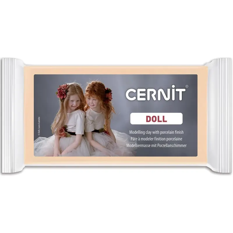 CERNIT CE0950500855C - Block Modelliermasse (Polymer) DOLL, ofenhärtend, sofort gebrauchsfähig, 500g, für DIY, Puppen und Figuren, für Einsteiger und Hobbykünstler, Sun Tan, 1 Stück