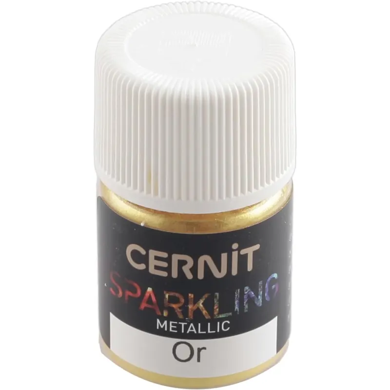 CERNIT CE6100005050C - Dose Pigmentpulver 5g, SPARKLING METALLIC, für Modelliermasse (Polymer) und Epoxidharz geeignet, für die Malerei, DIY- und Bastelprojekte, Gold mit Metalleffekt, 1 Stück