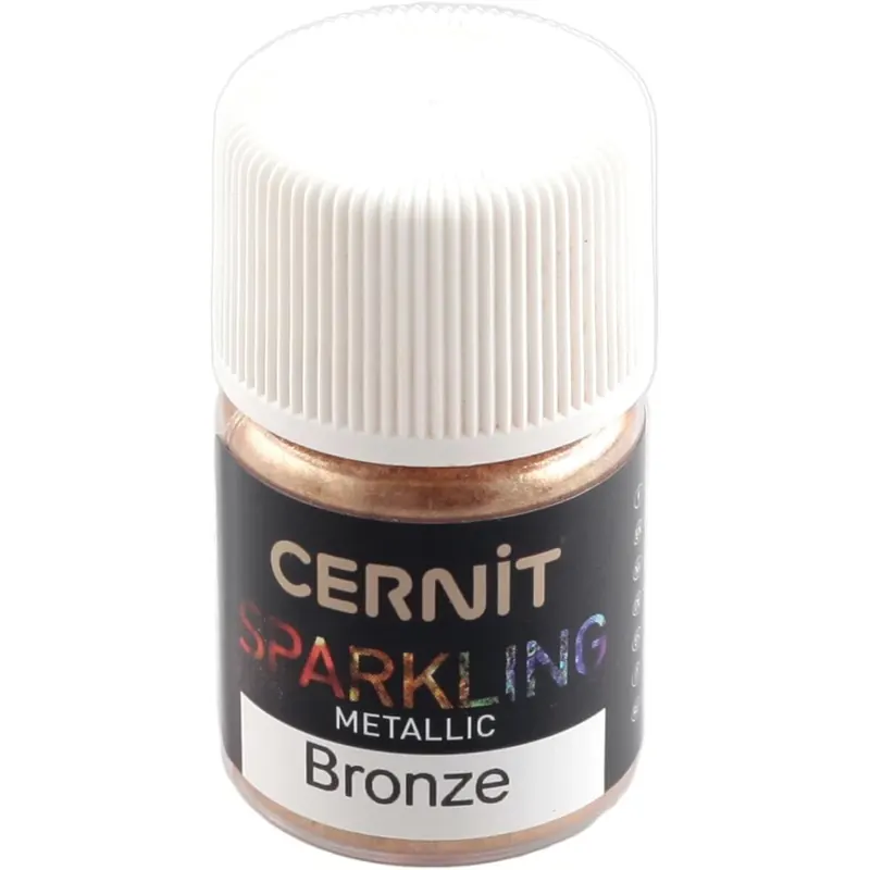 CERNIT CE6100005058C - Dose Pigmentpulver 5g, SPARKLING METALLIC, für Modelliermasse (Polymer) und Epoxidharz geeignet, für die Malerei, DIY- und Bastelprojekte, Bronze mit Metalleffekt, 1 Stück