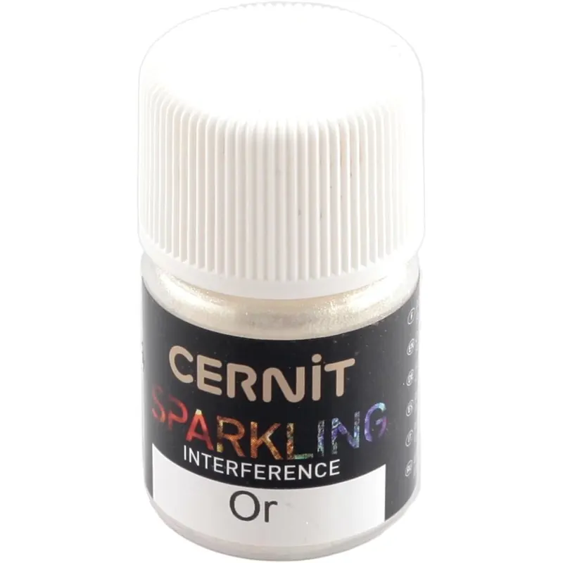 CERNIT CE6110005050C - Dose Pigmentpulver 5g, SPARKLING INTERFERENCE, für Modelliermasse (Polymer) und Epoxidharz geeignet, für die Malerei, DIY- und Bastelprojekte, Gold Perlmutt, 1 Stück