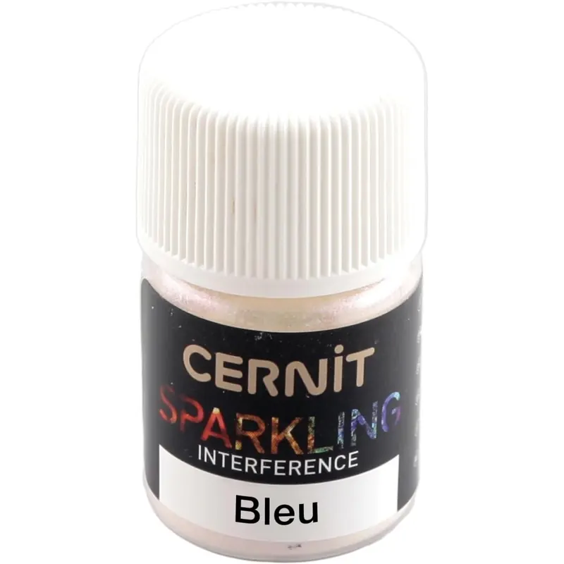 CERNIT CE6110005200C - Dose Pigmentpulver 5g, SPARKLING INTERFERENCE, für Modelliermasse (Polymer) und Epoxidharz geeignet, für die Malerei, DIY- und Bastelprojekte, Blau Perlmutt, 1 Stück