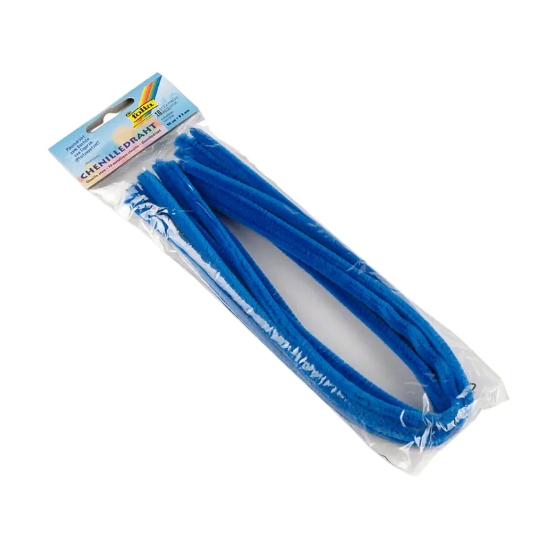Chenilledraht / Pfeifenreiniger 8mm Ø, 50 cm lang, P/10 Stück, ultramarin