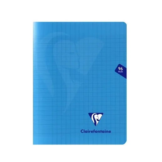 Clairefontaine 323741C - Schulheft / Heft Mimesys 17x22 cm, 48 Blatt 90g, französische Lineatur, Einband aus PP, geheftet, Blau, 1 Stück