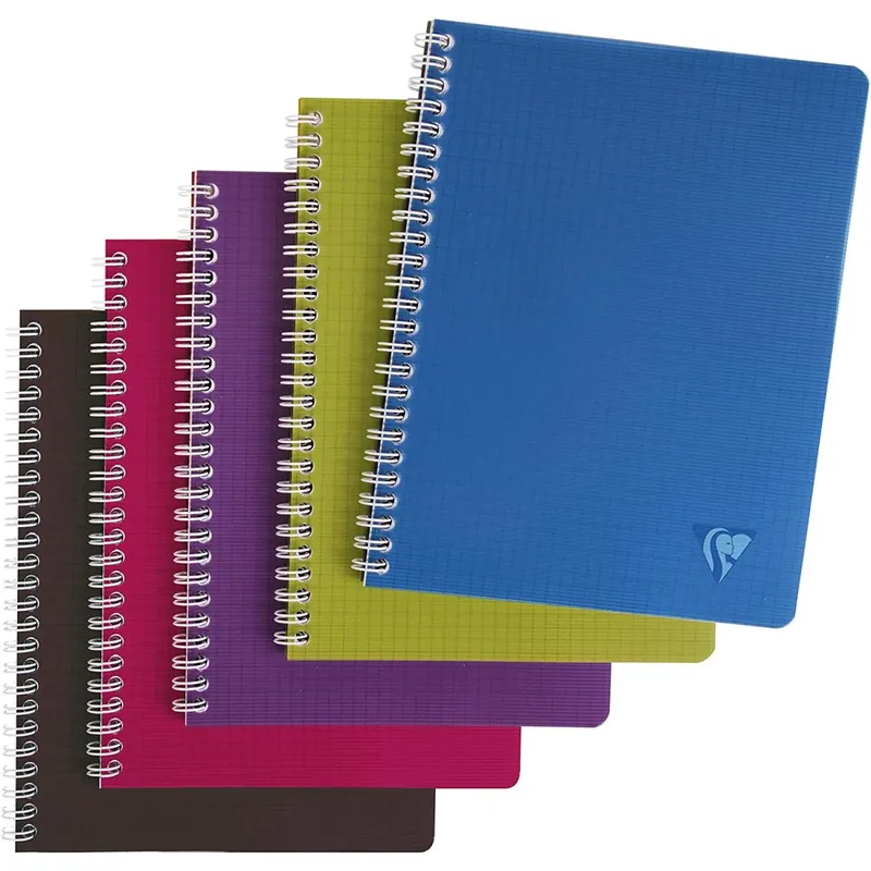 Clairefontaine 329715C Spiralblock, Linicolor Intense, französische Lineatur, 17 x 22 cm, 50 Blatt, 5 Stück, farbig, sortiert