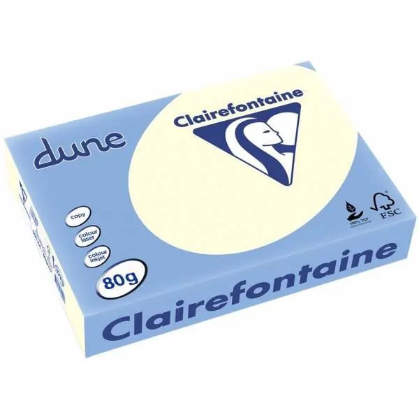 Clairefontaine 5 x Multifunktionspapier Dune A4 210x297mm 80g/qm Sand Karton = 2500 Blatt