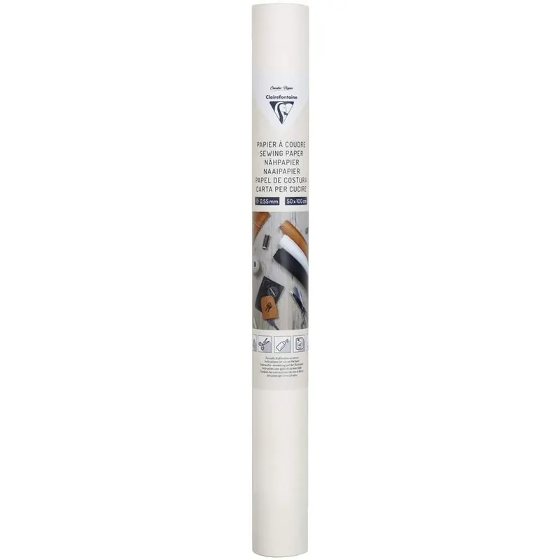 Clairefontaine 95533C – Nähpapier 1 Rolle zum Aufnähen, 50 x 100 cm, Weiß