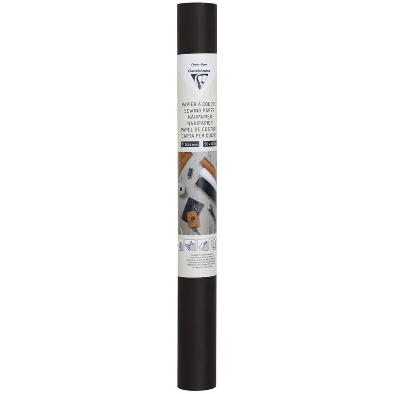 Clairefontaine 95535C – 1 Rolle zum Aufnähen, 50 x 100 cm, Schwarz