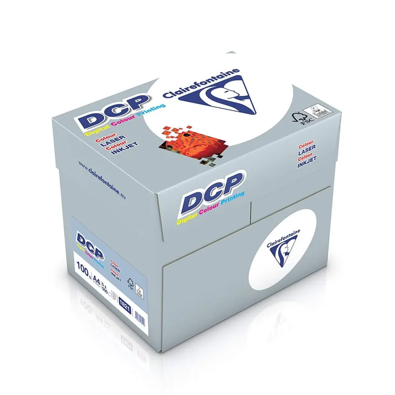 Clairefontaine Druckerpapier DCP in satiniertem Weiß / 5 x 500 Blatt in DIN A4 mit 100 Gramm / Premium Kopierpapier für farbintensiven Bilderdruck