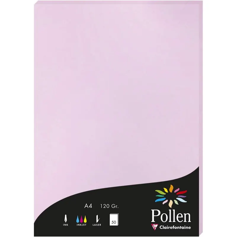 Clairefontaine Pollen 4252C Papier Flieder 120g/m² DIN-A4 50 Blatt