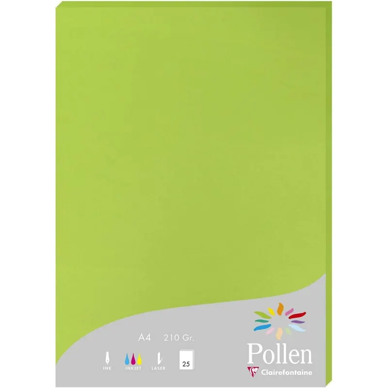 Clairefontaine Pollen Papier Minze 210g/m² DIN-A4 25 Blatt