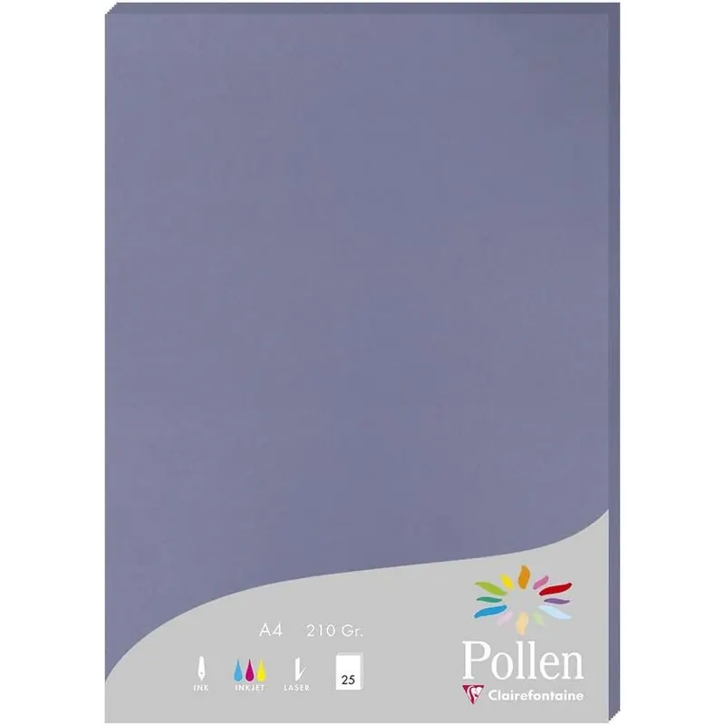 Clairefontaine Pollen Papier Vergissmeinnicht 210g/m² DIN-A4 25 Blatt
