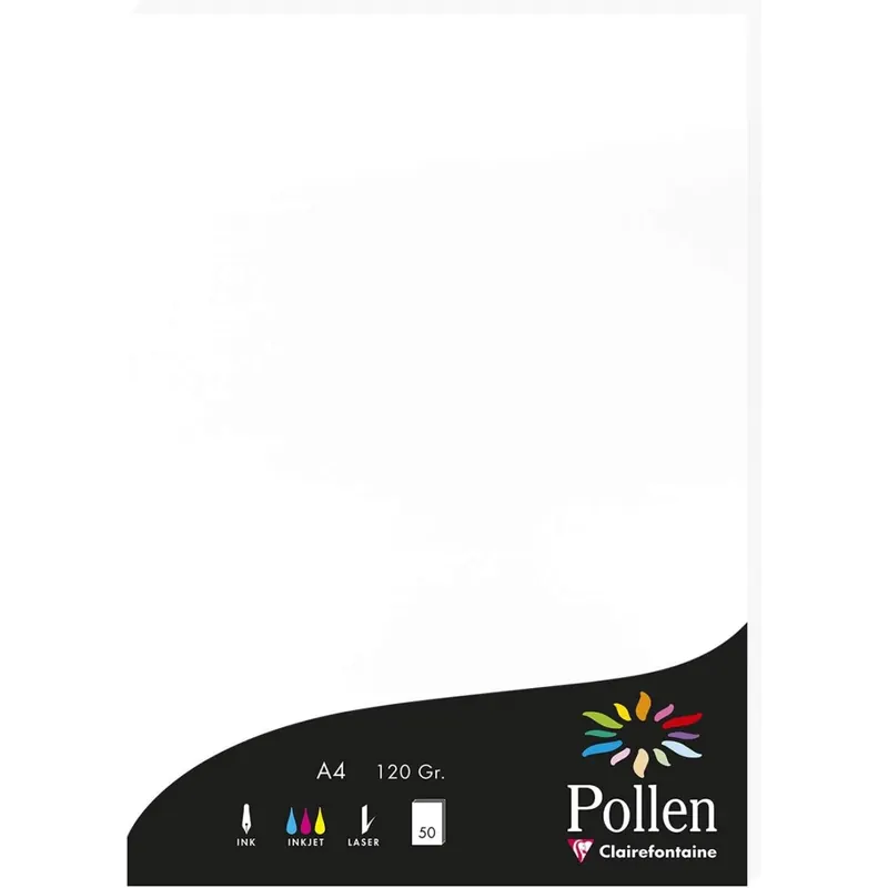 Clairefontaine Pollen Papier weiß 120g/m² DIN-A4 50 Blatt