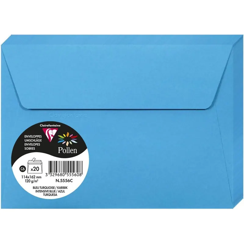Clairefontaine Pollen Umschläge C6 Karibik 120g/m² 20 Stück