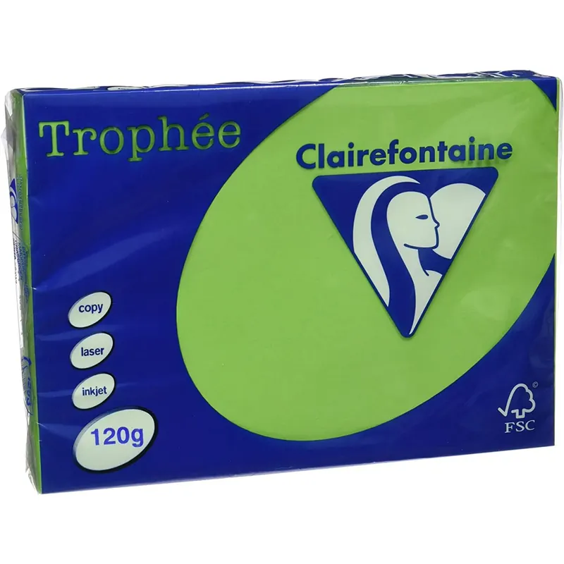 Clairefontaine Trophée Color 1293C maigrün 120g/m² DIN-A4 - 250 Blatt