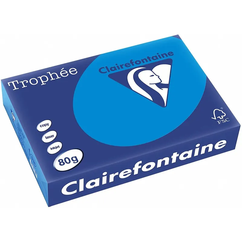 Clairefontaine Trophee Color 1781C Karibikblau 80g/m² DIN-A4 - 500 Blatt