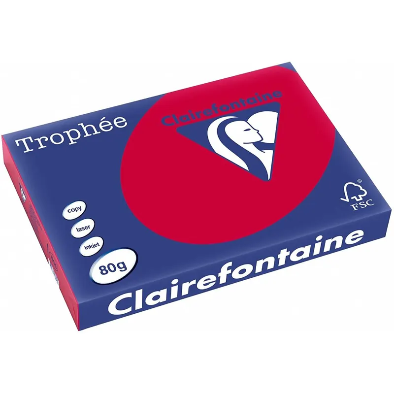 Clairefontaine Trophee Color 1895C Kirschrot 80g/m² DIN-A3 - 500 Blatt