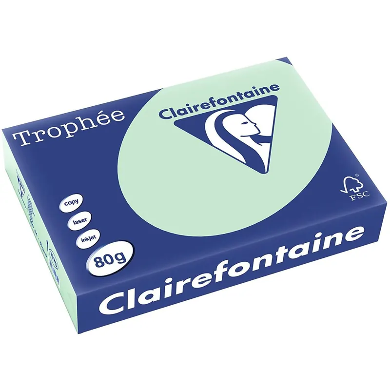 Clairefontaine Trophee Color 1975C Hellgrün 80g/m² DIN-A4 - 500 Blatt