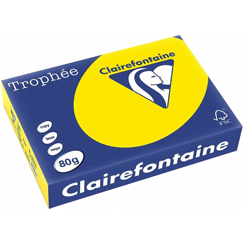 Clairefontaine Trophee Color 2977C Neongelb 80g/m² DIN-A4 - 500 Blatt