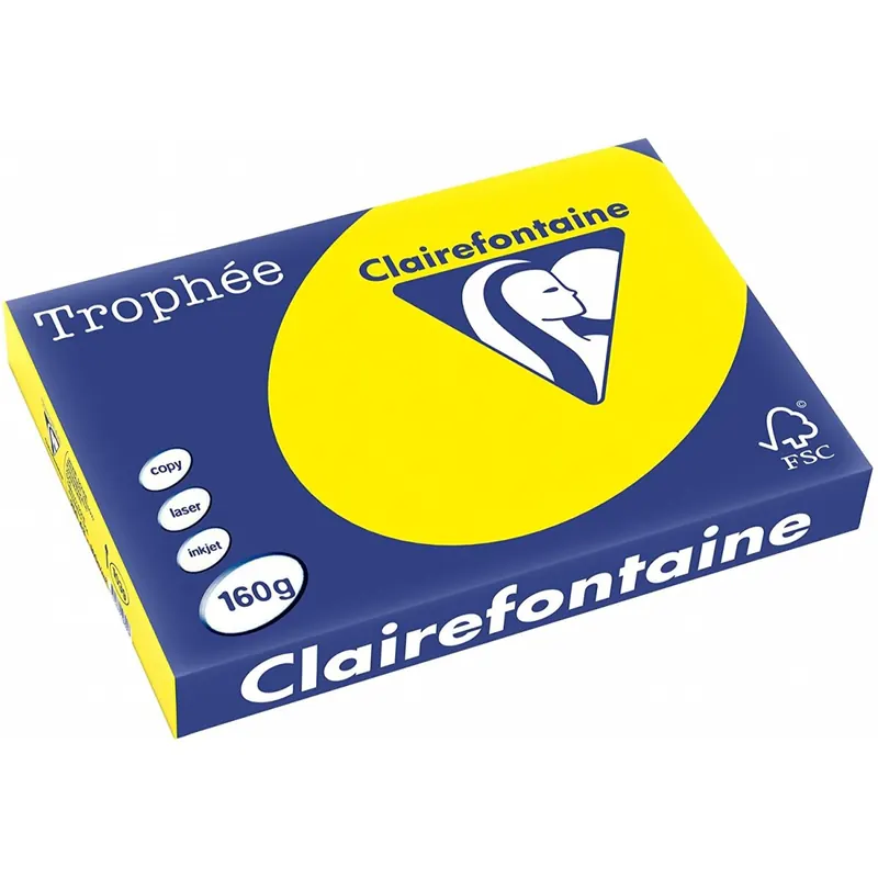 Clairefontaine Trophee Color Papier 1039C Kanariengelb 160g/m² DIN-A3 - 250 Blatt